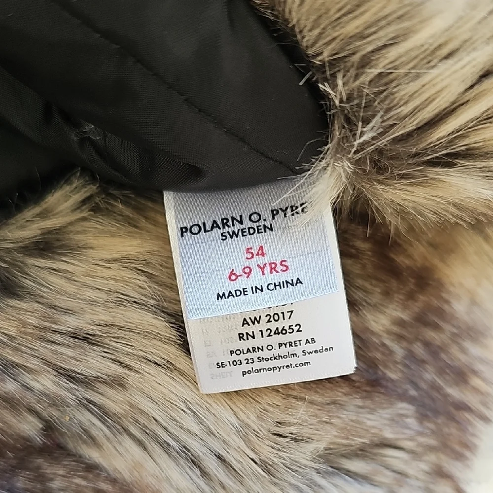 Polarn O. Pyret Kids Winter Trapper Hat Size 54 (6–9 Years) Pink Faux Fur